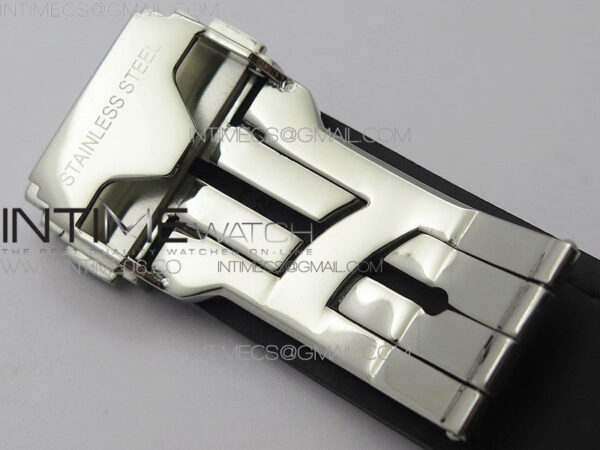 Classic Fusion 42mm SS Paved Diamonds Bezel B50F Gray Dial On Gray Gummy Strap A2892 - Image 14