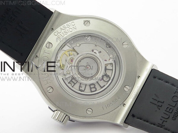 Classic Fusion 42mm SS Paved Diamonds Bezel B50F Gray Dial On Gray Gummy Strap A2892 - Image 19