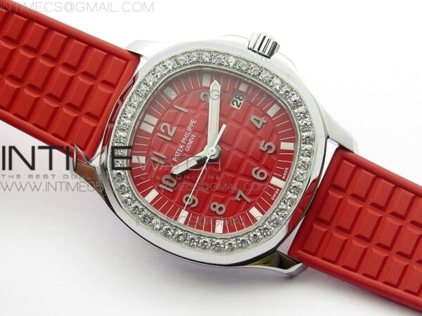 Aquanaut 5067A SS PPF 1:1 Best Edition Red Textured Dial on Red Rubber Strap AE23 (Free a box) - Image 2