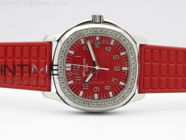 Aquanaut 5067A SS PPF 1:1 Best Edition Red Textured Dial on Red Rubber Strap AE23 (Free a box) - Image 3