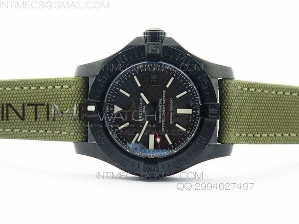 Avenger II Seawolf PVD Black CF Dial on Green Nylon Strap A2836 - Image 3