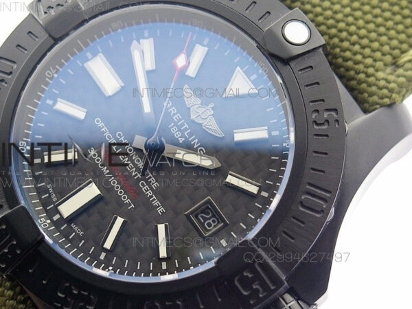 Avenger II Seawolf PVD Black CF Dial on Green Nylon Strap A2836 - Image 4