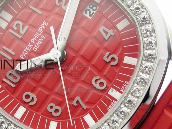 Aquanaut 5067A SS PPF 1:1 Best Edition Red Textured Dial on Red Rubber Strap AE23 (Free a box) - Image 5