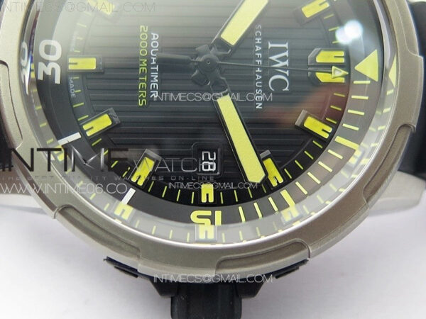 Aquatimer IW358002 SS V6S 1:1 Best Edition Black Dial Yellow Sticks Markers on Black Rubber Strap A2824 - Image 5