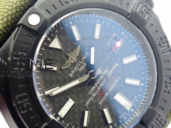 Avenger II Seawolf PVD Black CF Dial on Green Nylon Strap A2836 - Image 5