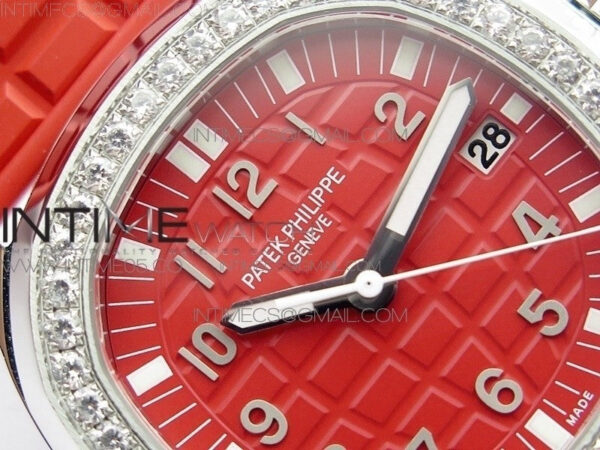 Aquanaut 5067A SS PPF 1:1 Best Edition Red Textured Dial on Red Rubber Strap AE23 (Free a box) - Image 7