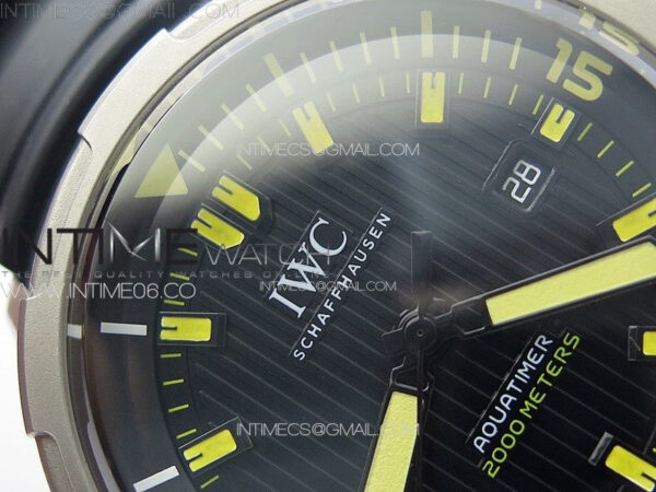 Aquatimer IW358002 SS V6S 1:1 Best Edition Black Dial Yellow Sticks Markers on Black Rubber Strap A2824 - Image 8