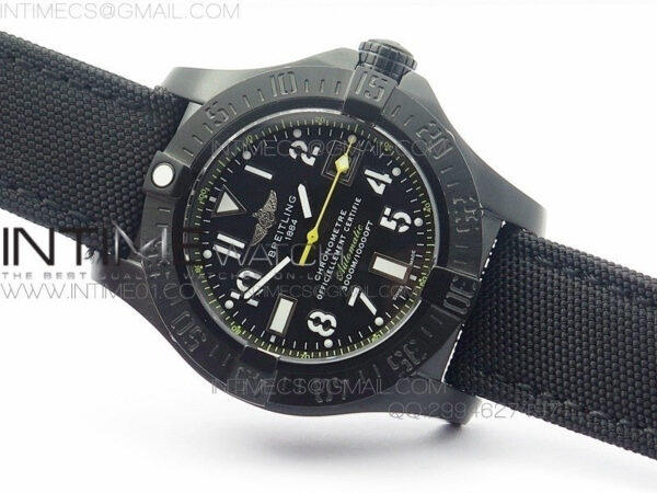 Avenger II Seawolf PVD Black Dial Yellow Markers on Black Nylon Strap A2836 - Image 2