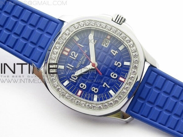 Aquanaut 5067A SS PPF 1:1 Best Edition Blue Textured Dial on Blue Rubber Strap AE23 (Free a box) - Image 2