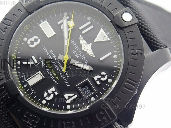 Avenger II Seawolf PVD Black Dial Yellow Markers on Black Nylon Strap A2836 - Image 3