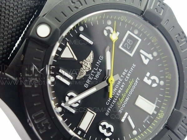 Avenger II Seawolf PVD Black Dial Yellow Markers on Black Nylon Strap A2836 - Image 4