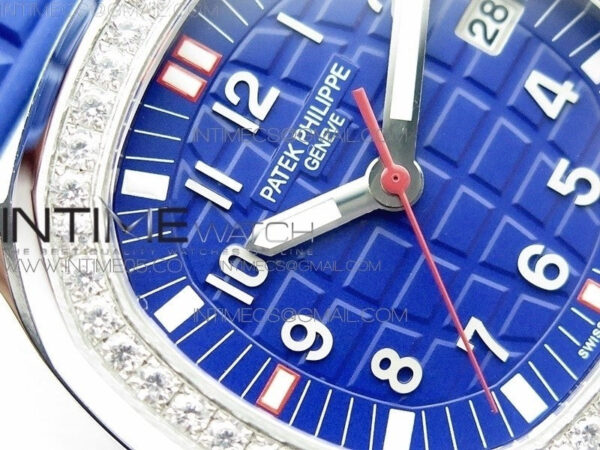 Aquanaut 5067A SS PPF 1:1 Best Edition Blue Textured Dial on Blue Rubber Strap AE23 (Free a box) - Image 6