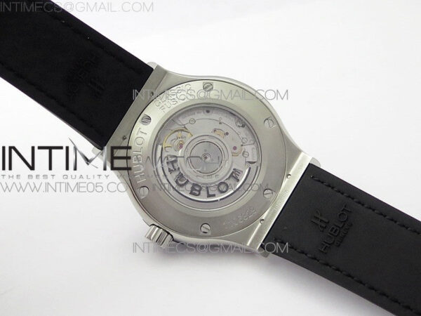 Classic Fusion 42mm SS WWF 1:1 Best Edition Black Dial On Black Gummy Strap Asian HB1112 - Image 17