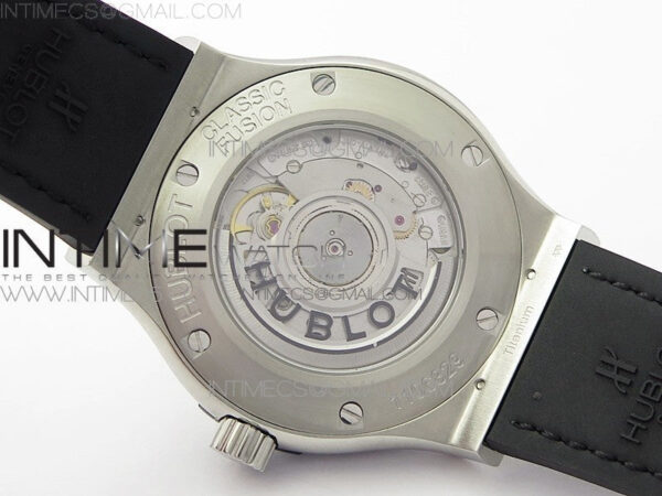 Classic Fusion 42mm SS WWF 1:1 Best Edition Black Dial On Black Gummy Strap Asian HB1112 - Image 18