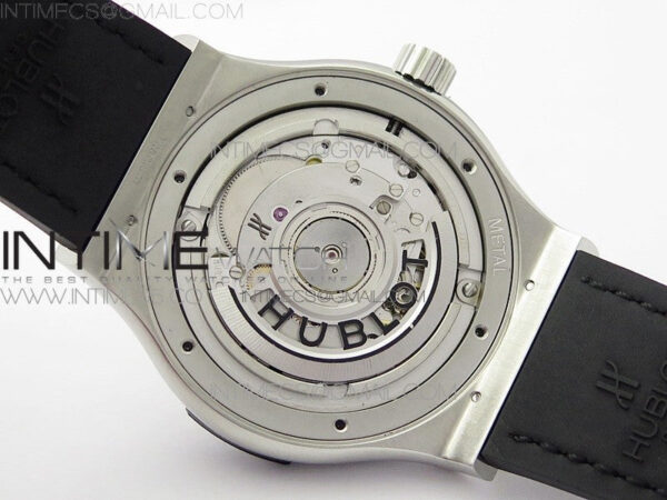 Classic Fusion 42mm SS WWF 1:1 Best Edition Black Dial On Black Gummy Strap Asian HB1112 - Image 19