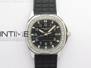 Aquanaut 5067A SS PPF 1:1 Best Edition Black Textured Dial on Black Rubber Strap AE23 (Free a box)