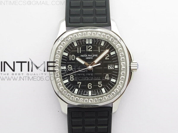 Aquanaut 5067A SS PPF 1:1 Best Edition Black Textured Dial on Black Rubber Strap AE23 (Free a box)