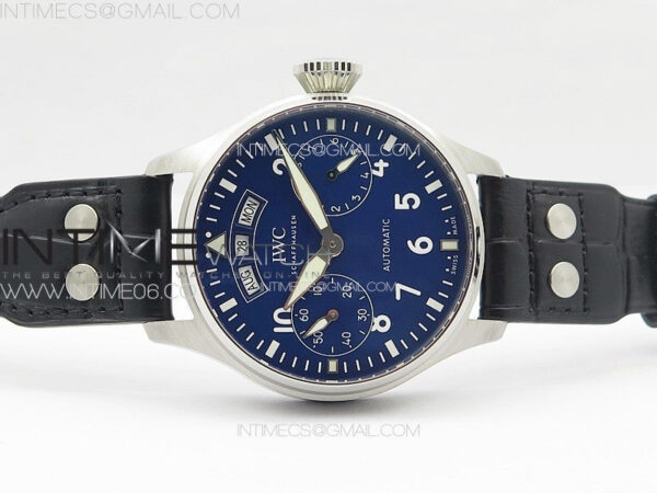 Big Pilot Annual Calendar SS IW5027 AZF 1:1 Best Edition Blue Dial on Black Leather Strap A52850 - Image 3
