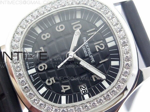 Aquanaut 5067A SS PPF 1:1 Best Edition Black Textured Dial on Black Rubber Strap AE23 (Free a box) - Image 4