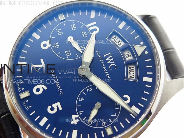 Big Pilot Annual Calendar SS IW5027 AZF 1:1 Best Edition Blue Dial on Black Leather Strap A52850 - Image 4