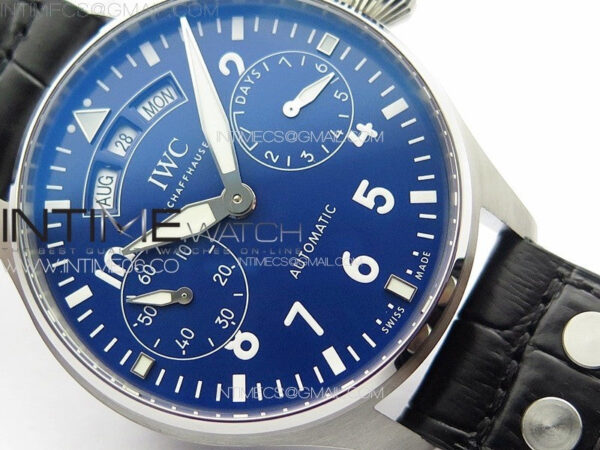 Big Pilot Annual Calendar SS IW5027 AZF 1:1 Best Edition Blue Dial on Black Leather Strap A52850 - Image 6