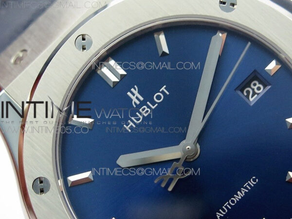 Classic Fusion 42mm SS WWF 1:1 Best Edition Blue Dial On Blue Gummy Strap Asian HB1112 - Image 7