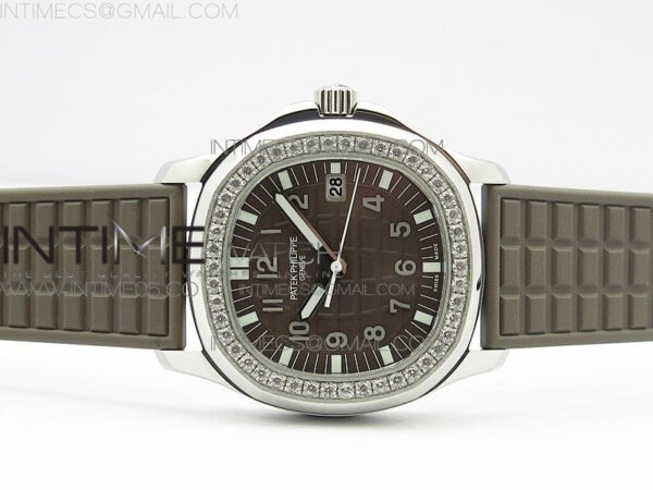 Aquanaut 5067A SS PPF 1:1 Best Edition Light Brown Textured Dial on Brown Rubber Strap AE23 (Free a box) - Image 3