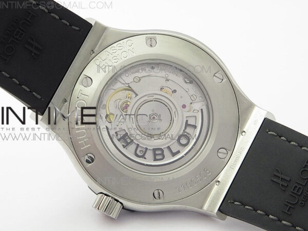 Classic Fusion 42mm SS WWF 1:1 Best Edition Gray Dial On Gray Gummy Strap Asian HB1112 - Image 18
