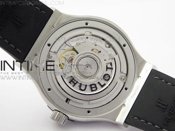 Classic Fusion 42mm SS WWF 1:1 Best Edition Gray Dial On Gray Gummy Strap Asian HB1112 - Image 19