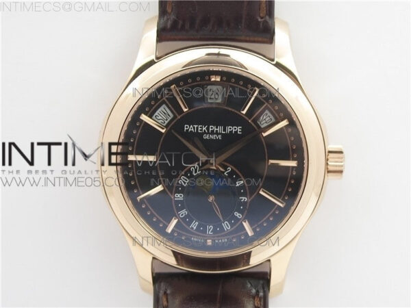 Annual Calendar Complications 5205R GRF RG Black dial on Brown leather strap