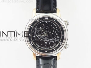 6104P Moon RG/SS Black Dial on Black Leather Strap A240 V2