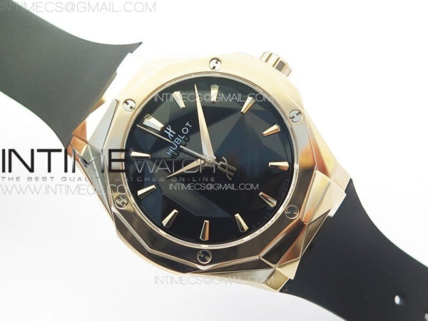 Classic Fusion Orlinski RG B50F 1:1 Best Edition Black Faceted Dial on Black Rubber Strap A2892 - Image 2