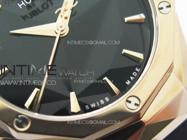 Classic Fusion Orlinski RG B50F 1:1 Best Edition Black Faceted Dial on Black Rubber Strap A2892 - Image 5