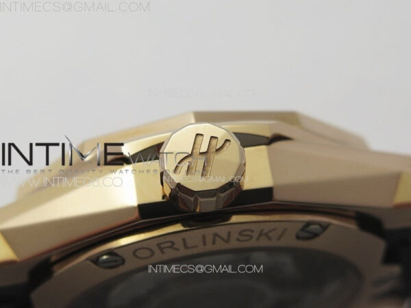 Classic Fusion Orlinski RG B50F 1:1 Best Edition Black Faceted Dial on Black Rubber Strap A2892 - Image 9