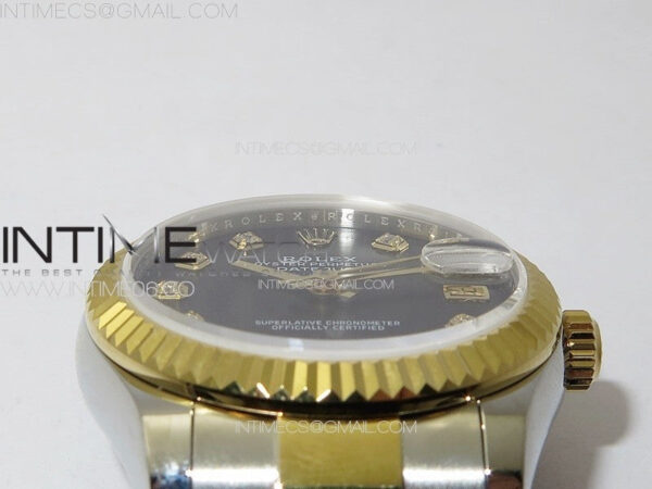 DateJust 31mm 72610 SS/YG APSF Best Edition Black Dial Crystals Markers on Oyster Bracelet A2824 - Image 9
