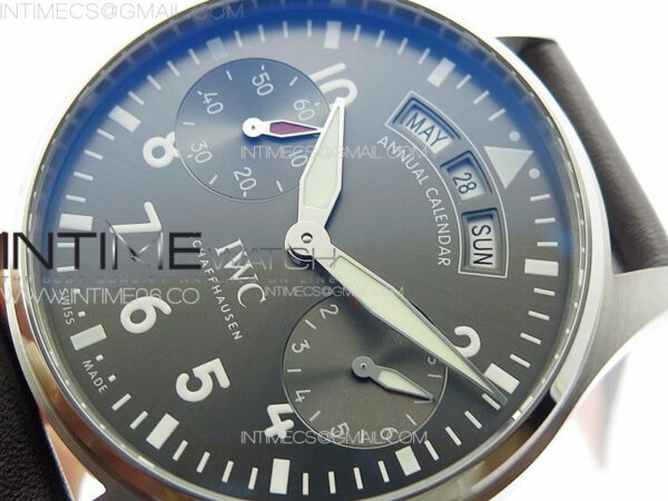 Big Pilot Annual Calendar SS IW5027 AZF 1:1 Best Edition Gray Dial on Brown Leather Strap A52850 - Image 4