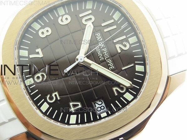 Aquanaut 5167R RG ZF 1:1 Best Edition Brown Dial on White Rubber Strap 324CS (Free box) - Image 4