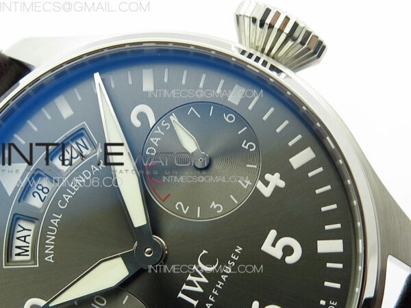Big Pilot Annual Calendar SS IW5027 AZF 1:1 Best Edition Gray Dial on Brown Leather Strap A52850 - Image 5