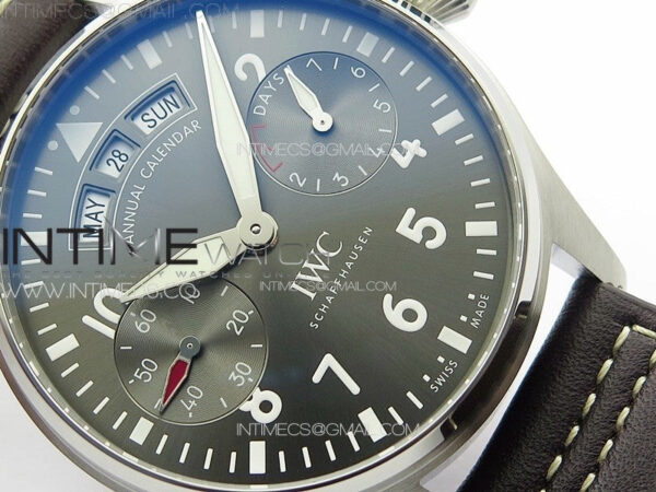 Big Pilot Annual Calendar SS IW5027 AZF 1:1 Best Edition Gray Dial on Brown Leather Strap A52850 - Image 6
