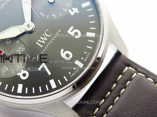 Big Pilot Annual Calendar SS IW5027 AZF 1:1 Best Edition Gray Dial on Brown Leather Strap A52850 - Image 7