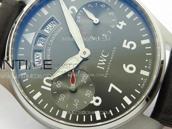 Big Pilot Annual Calendar SS IW5027 AZF 1:1 Best Edition Gray Dial on Brown Leather Strap A52850 - Image 8