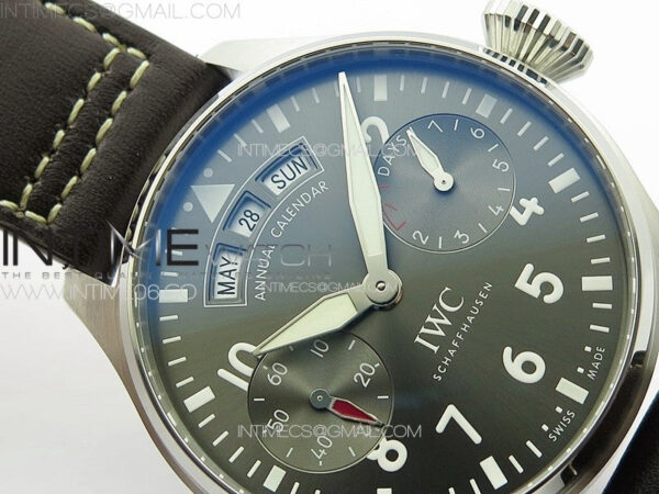 Big Pilot Annual Calendar SS IW5027 AZF 1:1 Best Edition Gray Dial on Brown Leather Strap A52850 - Image 9