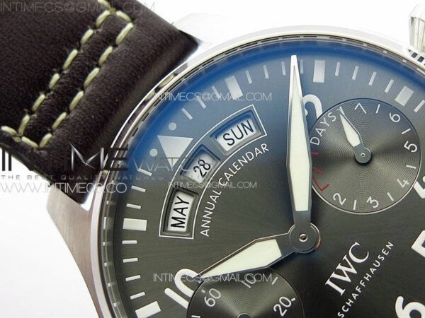 Big Pilot Annual Calendar SS IW5027 AZF 1:1 Best Edition Gray Dial on Brown Leather Strap A52850 - Image 10
