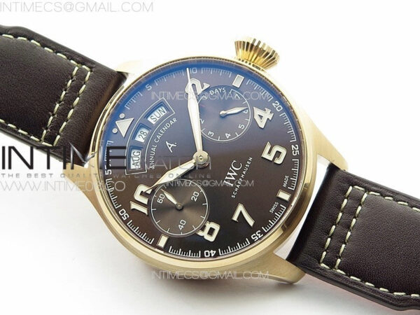 Big Pilot Annual Calendar RG IW5027 AZF 1:1 Best Edition Brown Dial on Brown Leather Strap A52850 - Image 2