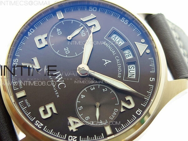Big Pilot Annual Calendar RG IW5027 AZF 1:1 Best Edition Brown Dial on Brown Leather Strap A52850 - Image 4