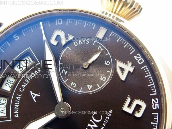 Big Pilot Annual Calendar RG IW5027 AZF 1:1 Best Edition Brown Dial on Brown Leather Strap A52850 - Image 5
