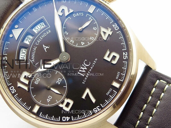 Big Pilot Annual Calendar RG IW5027 AZF 1:1 Best Edition Brown Dial on Brown Leather Strap A52850 - Image 6