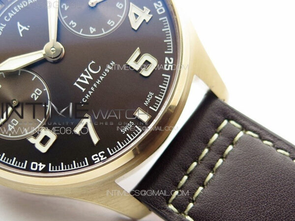 Big Pilot Annual Calendar RG IW5027 AZF 1:1 Best Edition Brown Dial on Brown Leather Strap A52850 - Image 7