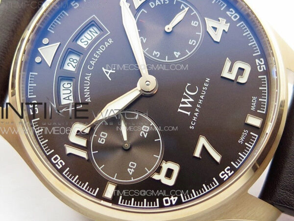 Big Pilot Annual Calendar RG IW5027 AZF 1:1 Best Edition Brown Dial on Brown Leather Strap A52850 - Image 8