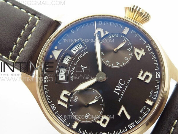 Big Pilot Annual Calendar RG IW5027 AZF 1:1 Best Edition Brown Dial on Brown Leather Strap A52850 - Image 9